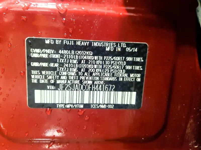 2015 SUBARU FORESTER 2.5I PREMIUM  