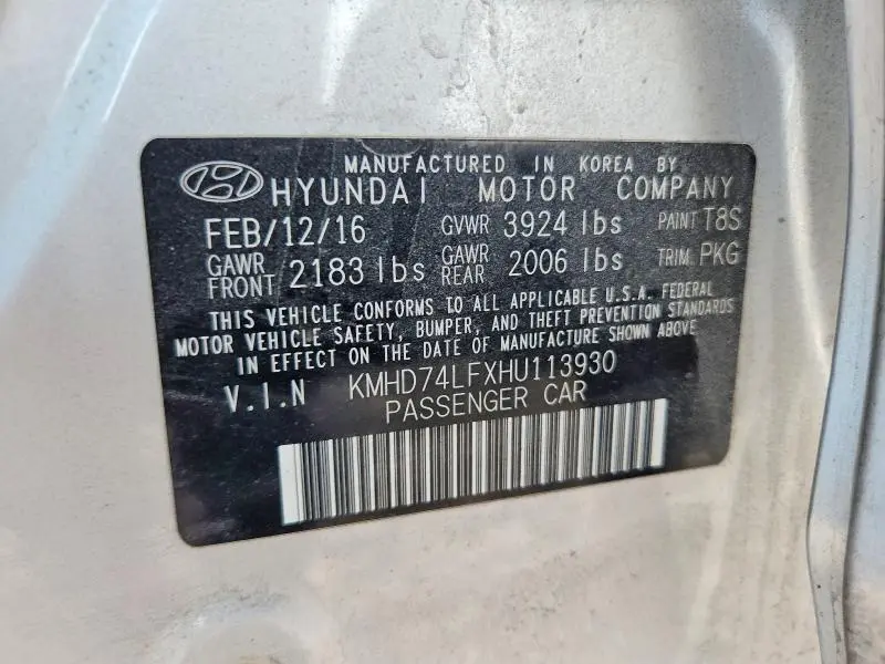 2017 HYUNDAI ELANTRA SE  