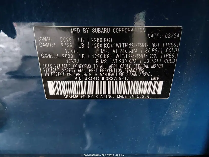 2024 SUBARU OUTBACK WILDERNESS