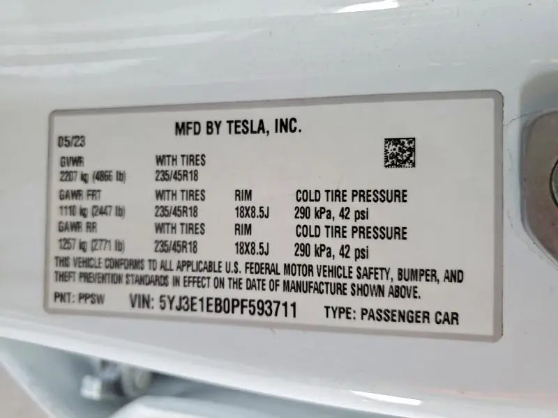 2023 TESLA MODEL 3   