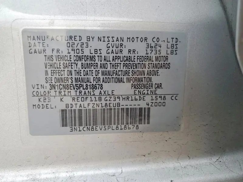 2023 NISSAN VERSA SV  