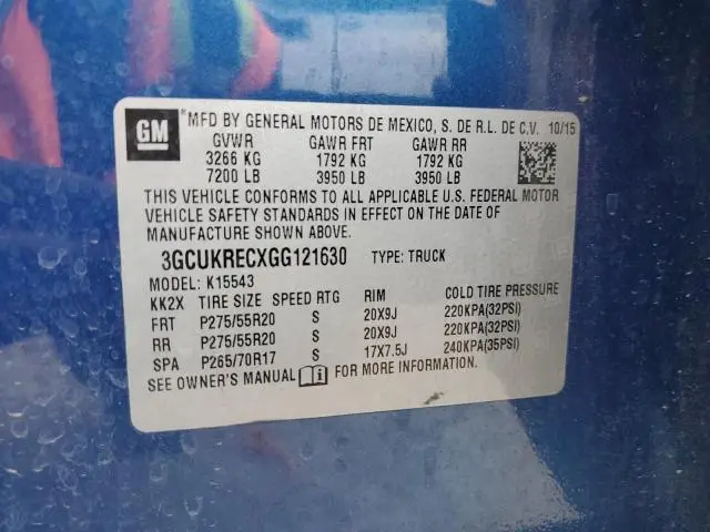 2016 CHEVROLET SILVERADO K1500 LT  