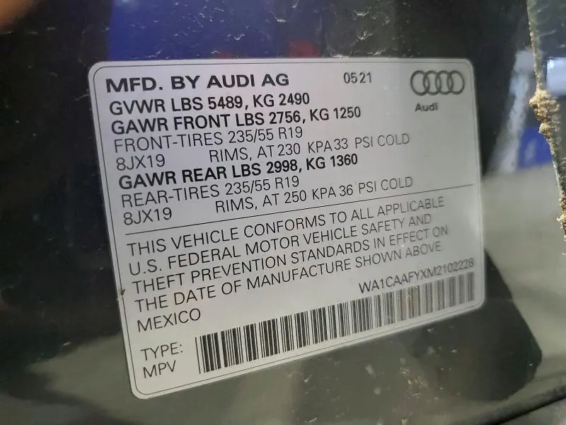 2021 AUDI Q5 PRESTIGE  