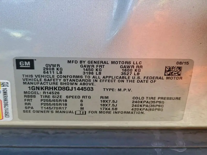 2016 CHEVROLET TRAVERSE LT  