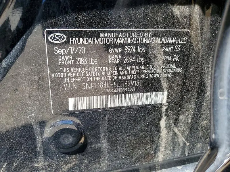 2020 HYUNDAI ELANTRA SEL  