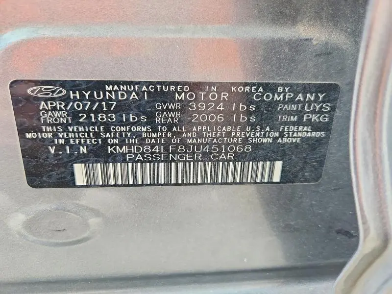 2018 HYUNDAI ELANTRA SEL  