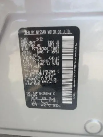 2022 NISSAN ARMADA SL  