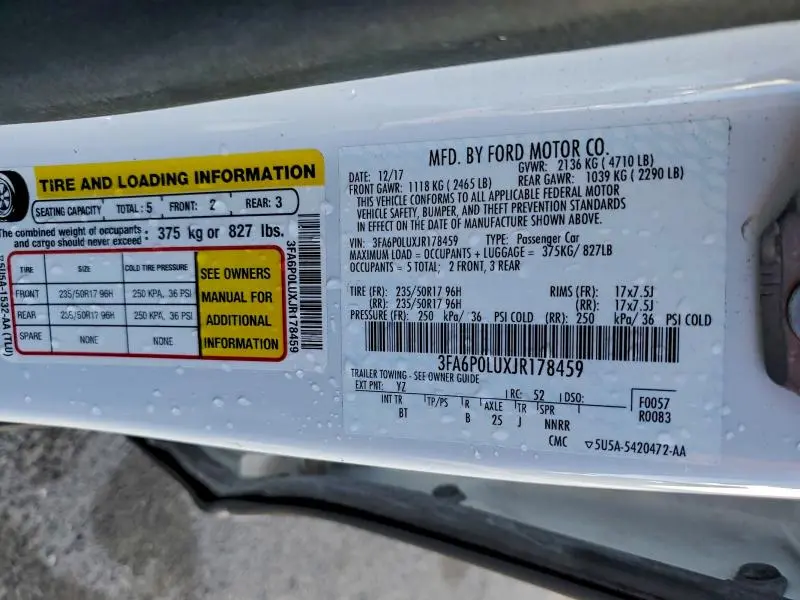 2018 FORD FUSION SE HYBRID  