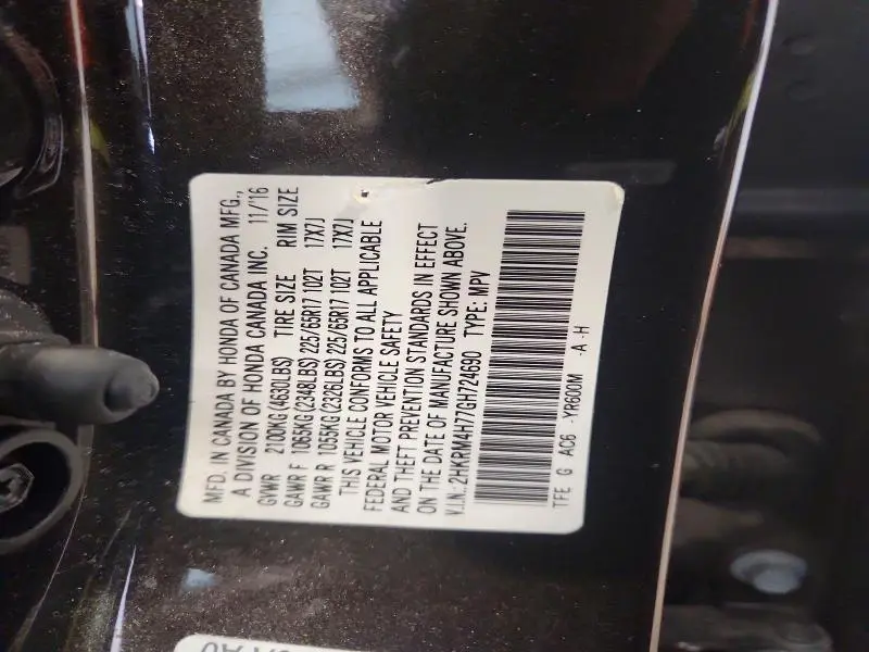 2016 HONDA CR-V EXL  