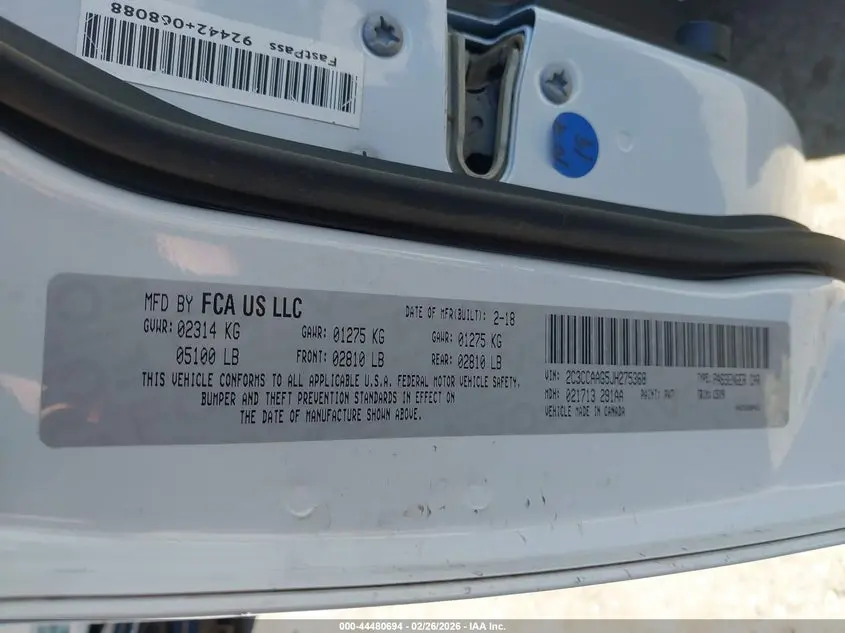 2018 CHRYSLER 300 TOURING