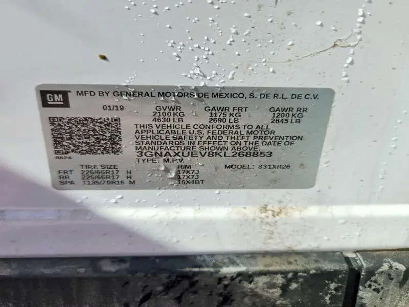 2019 CHEVROLET EQUINOX LT  
