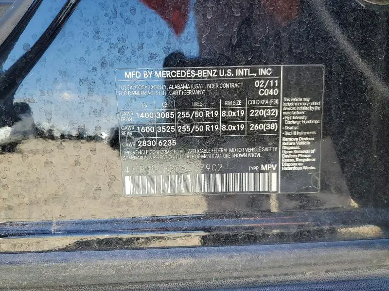 2011 MERCEDES-BENZ ML 350 4MATIC  