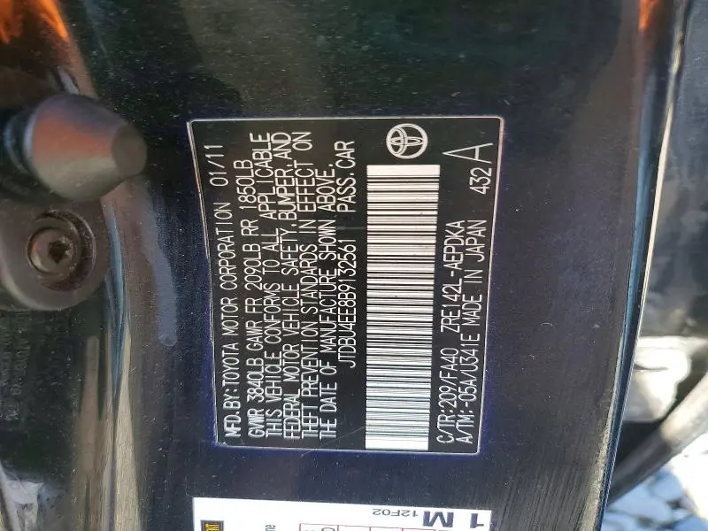 2011 TOYOTA COROLLA BASE  