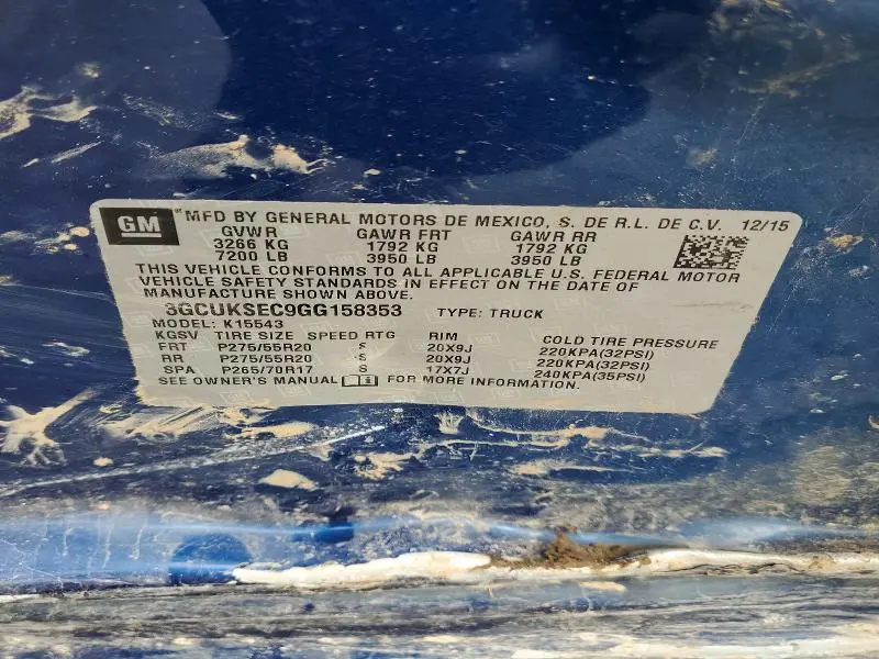 2016 CHEVROLET SILVERADO K1500 LTZ  