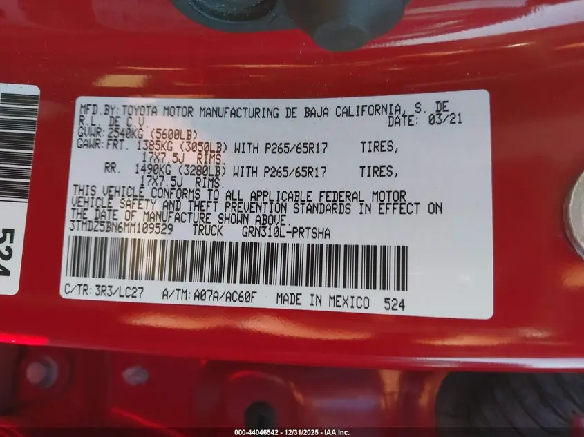 2021 TOYOTA TACOMA TRD SPORT
