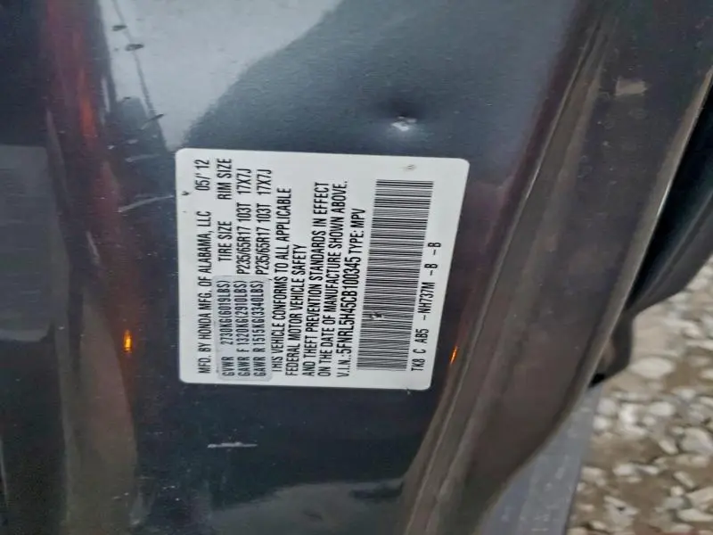 2012 HONDA ODYSSEY EX  