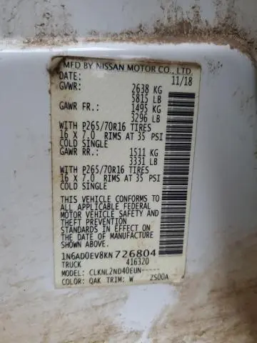 2019 NISSAN FRONTIER S  