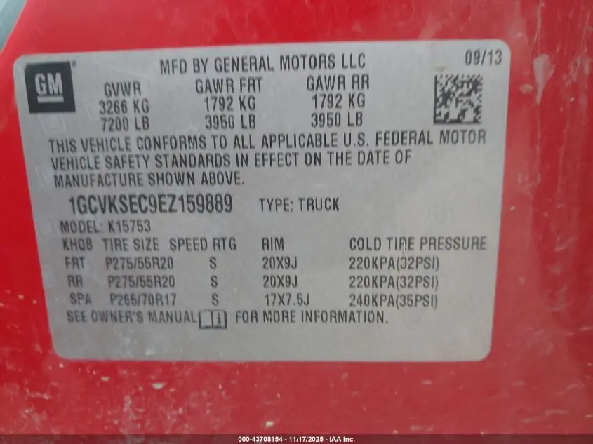 2014 CHEVROLET SILVERADO 1500 2LZ