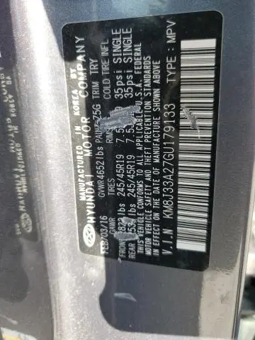 2016 HYUNDAI TUCSON LIMITED  