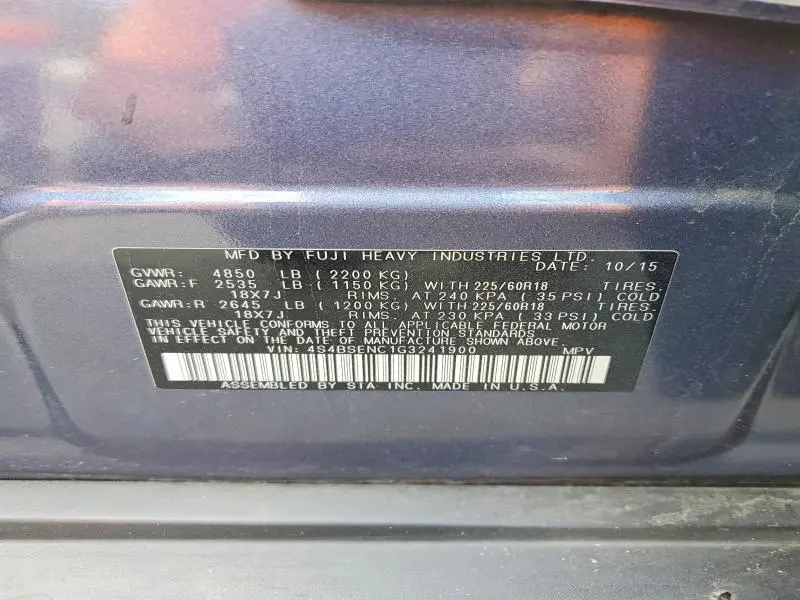 2016 SUBARU OUTBACK 3.6R LIMITED  