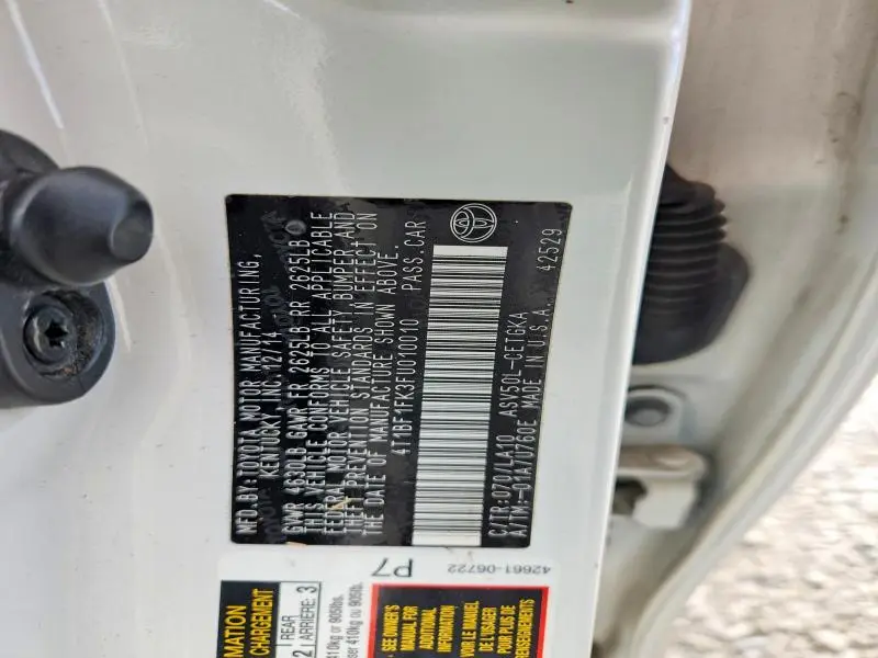 2015 TOYOTA CAMRY XLE  