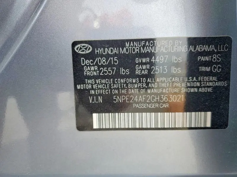 2016 HYUNDAI SONATA SE  