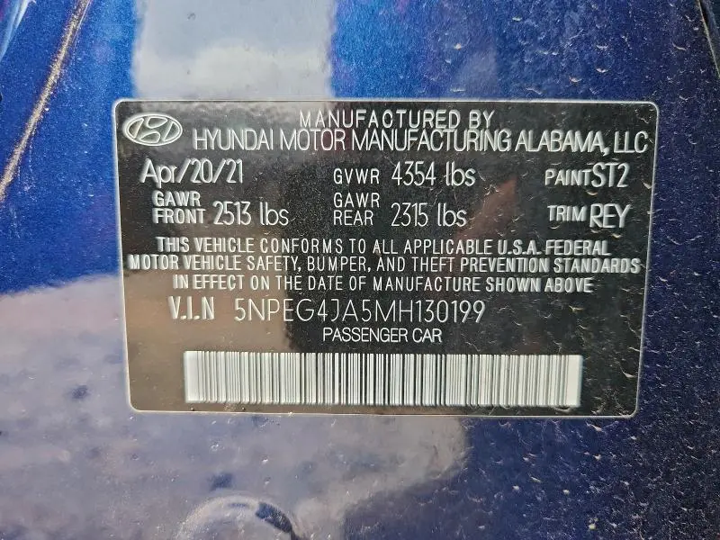 2021 HYUNDAI SONATA SE  