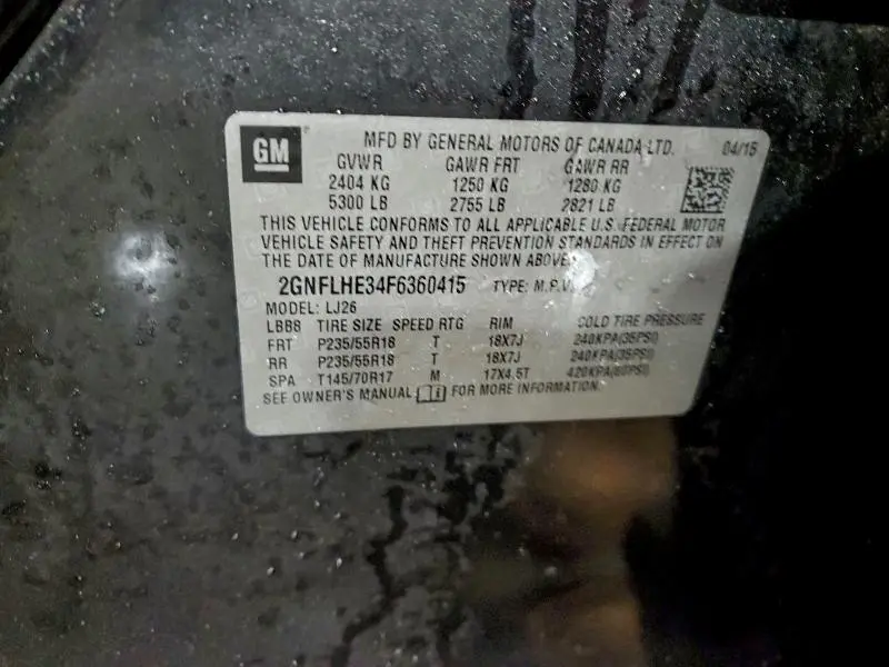 2015 CHEVROLET EQUINOX LTZ  