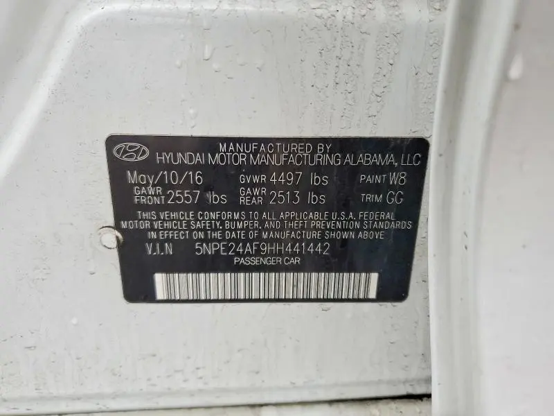 2017 HYUNDAI SONATA   