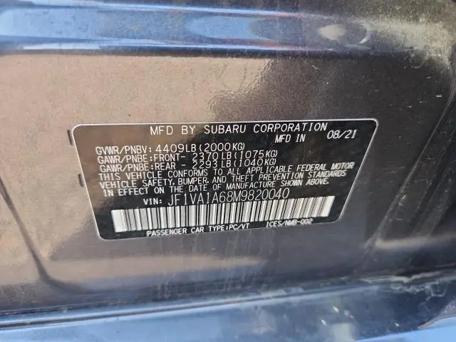 2021 SUBARU WRX   