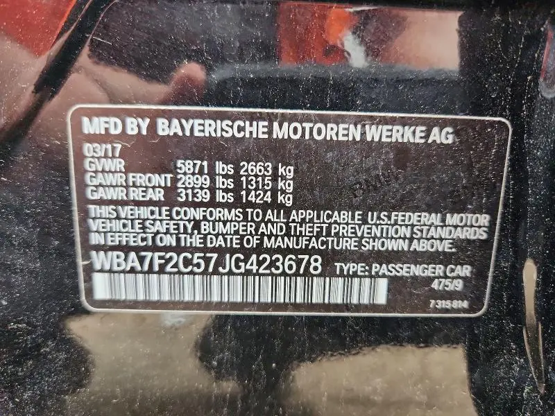 2018 BMW 750 XI  