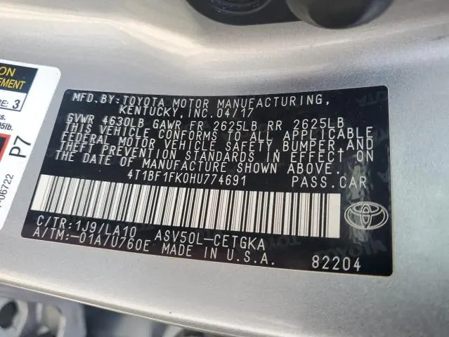 2017 TOYOTA CAMRY LE