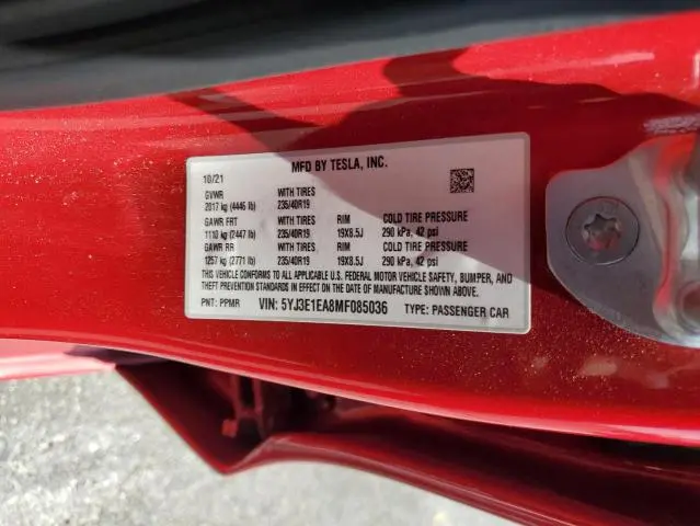 2021 TESLA MODEL 3   