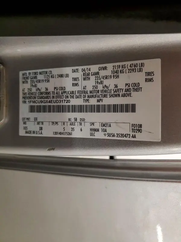 2014 FORD ESCAPE SE  