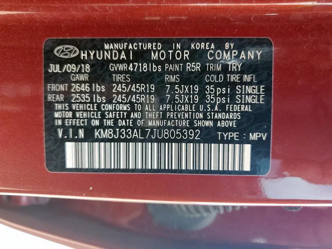 2018 HYUNDAI TUCSON SPORT  