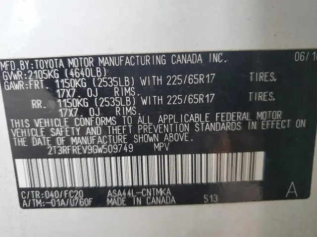 2016 TOYOTA RAV4 XLE  