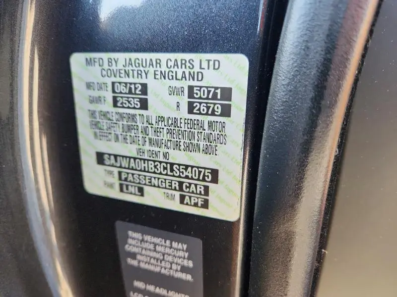 2012 JAGUAR XF PORTFOLIO  