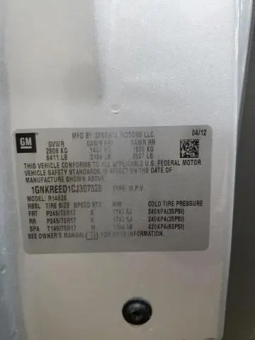 2012 CHEVROLET TRAVERSE LS  