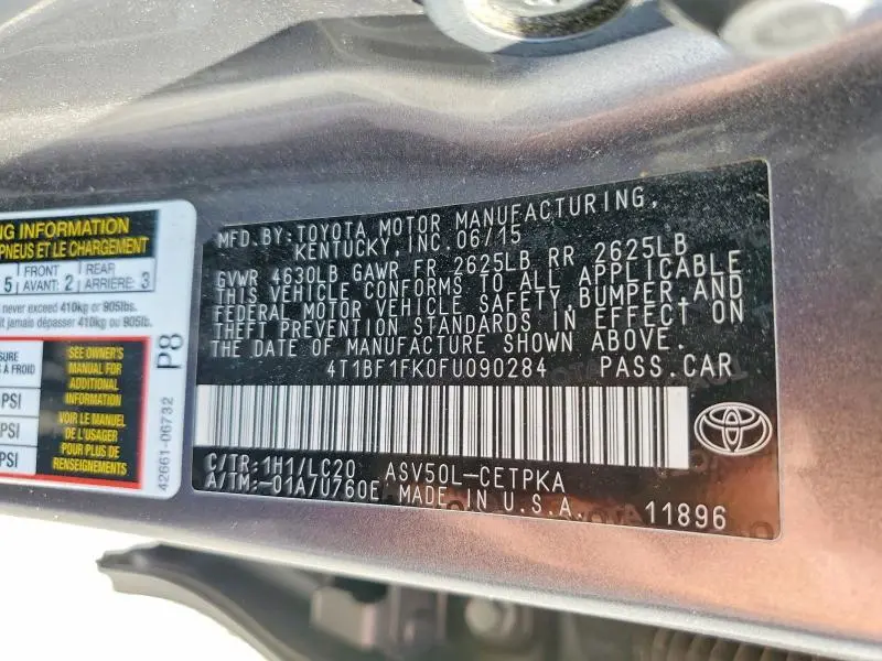 2015 TOYOTA CAMRY XSE  