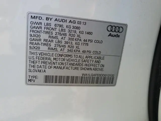 2013 AUDI Q7 PREMIUM PLUS  