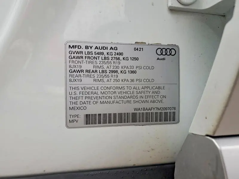 2021 AUDI Q5 PREMIUM PLUS  