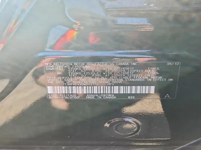 2013 TOYOTA RAV4 XLE  