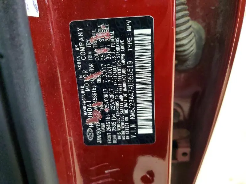 2019 HYUNDAI TUCSON SE  