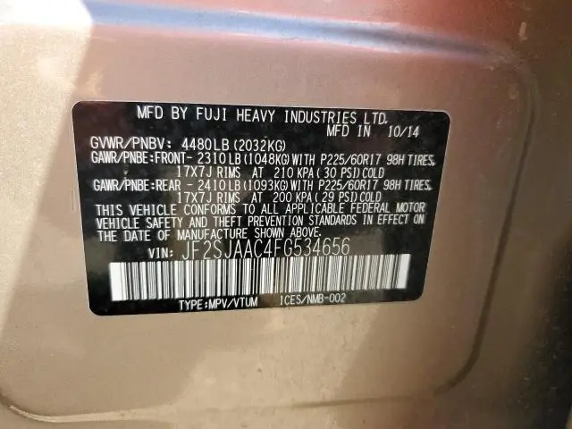 2015 SUBARU FORESTER 2.5I  