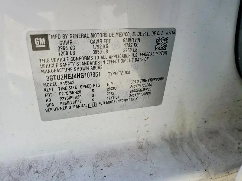 2017 GMC SIERRA K1500 SLT  