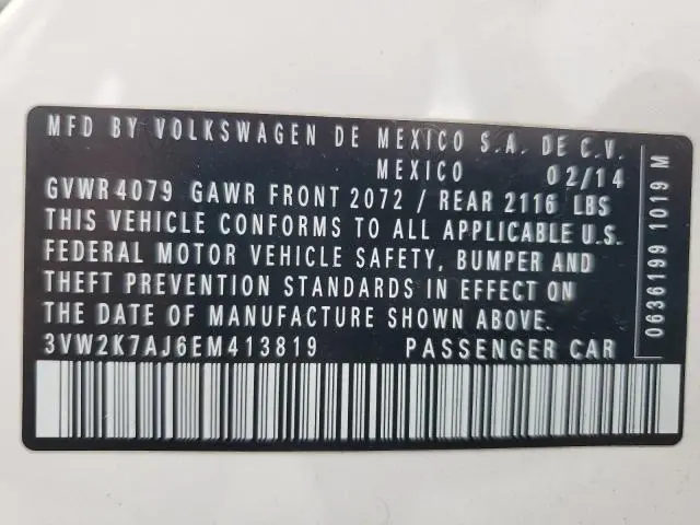 2014 VOLKSWAGEN JETTA BASE  