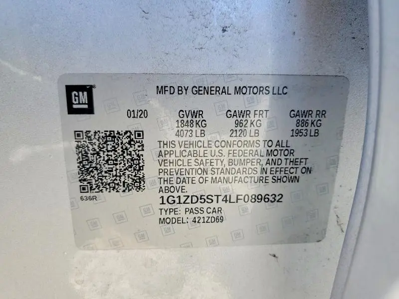 2020 CHEVROLET MALIBU LT  