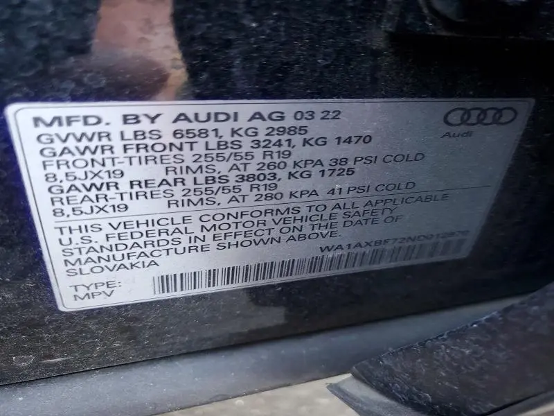 2022 AUDI Q7 PREMIUM  
