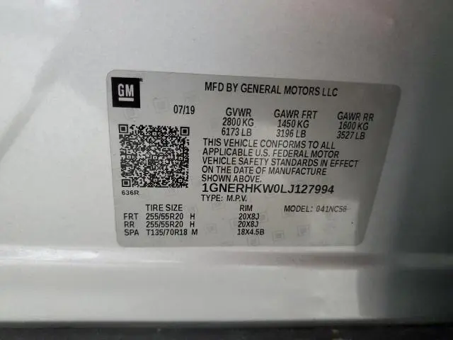 2020 CHEVROLET TRAVERSE LT  