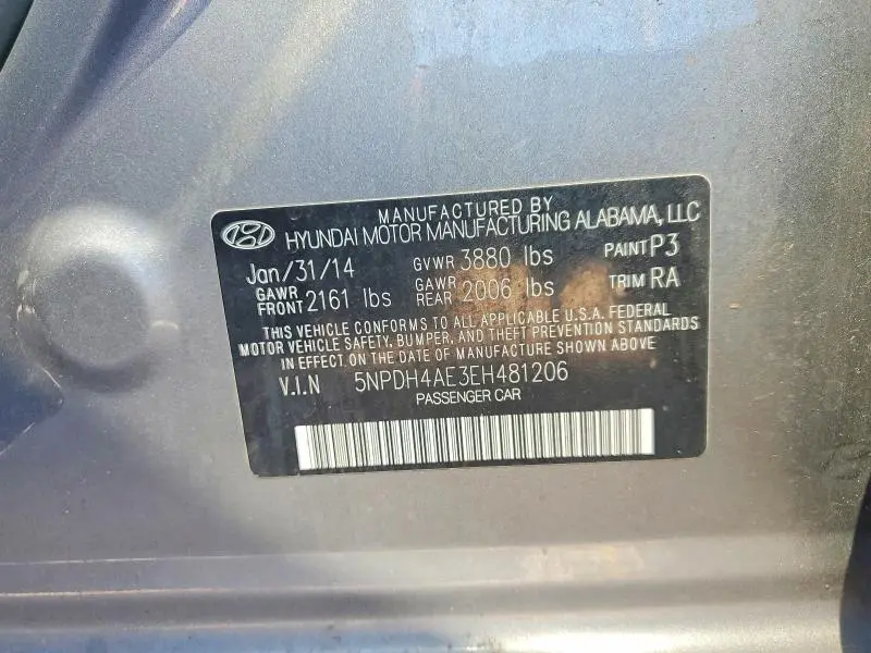 2014 HYUNDAI ELANTRA LIMITED  